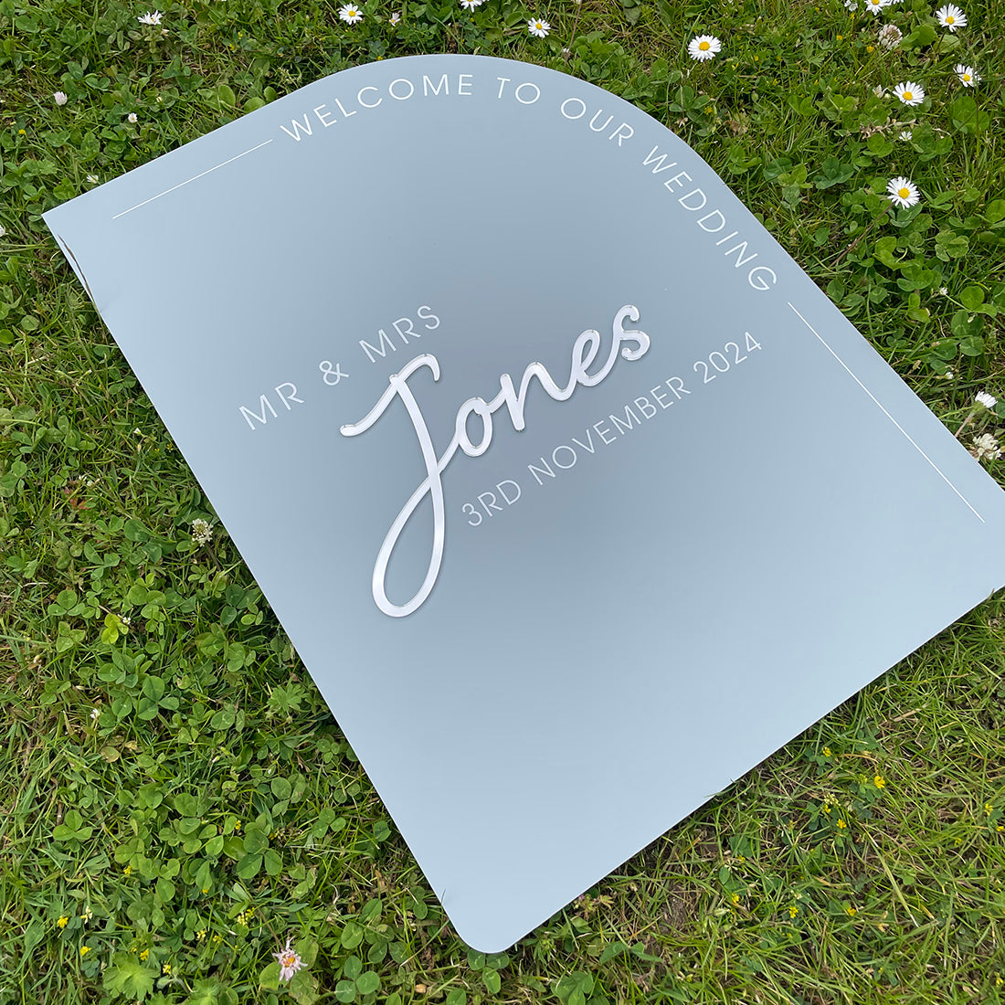 Modern Arch Welcome to Our Wedding Acrylic Sign