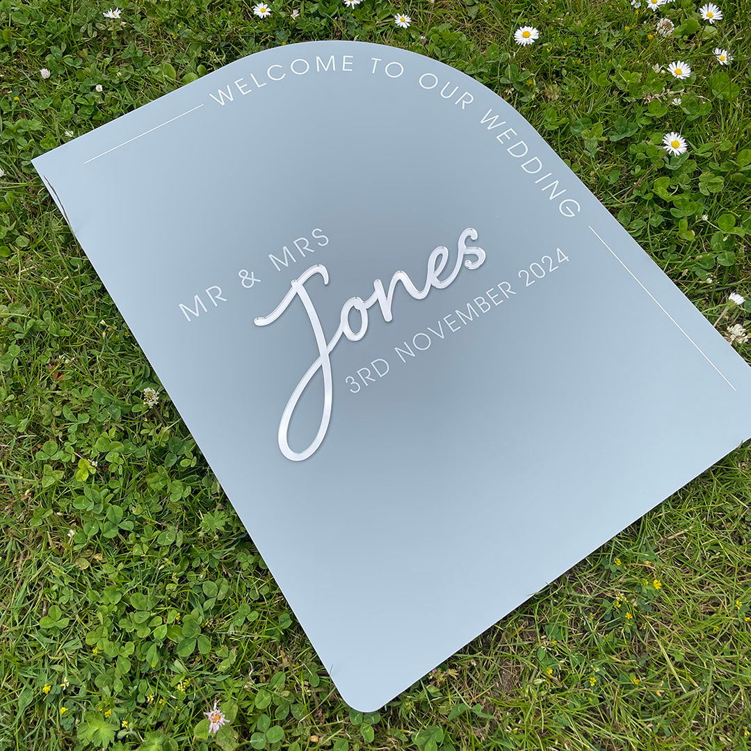 Modern Arch Welcome to Our Wedding Acrylic Sign-Weddings by Lumi