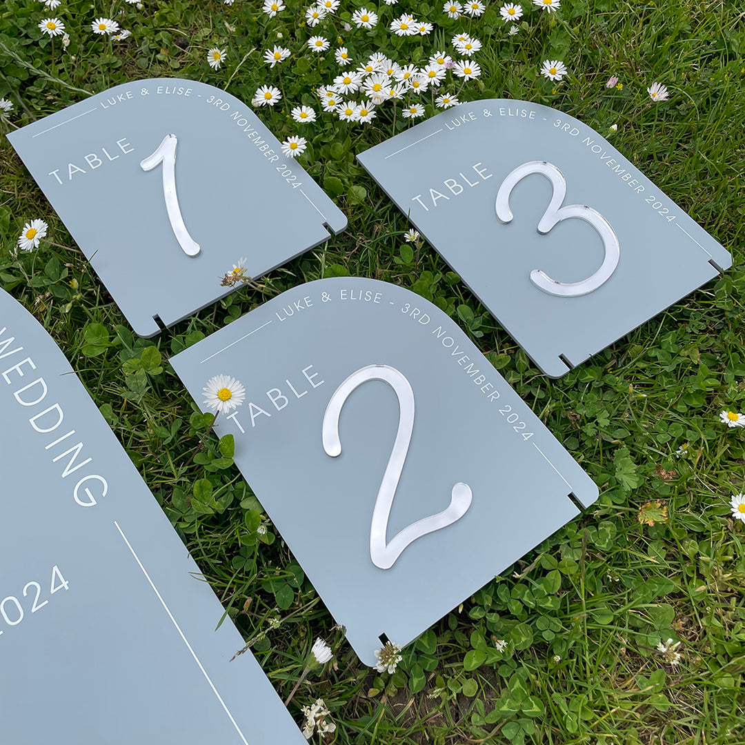 Modern Arch Table Number Acrylic Sign-Weddings by Lumi
