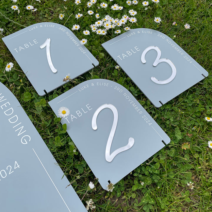 Modern Arch Table Number Acrylic Sign-Weddings by Lumi