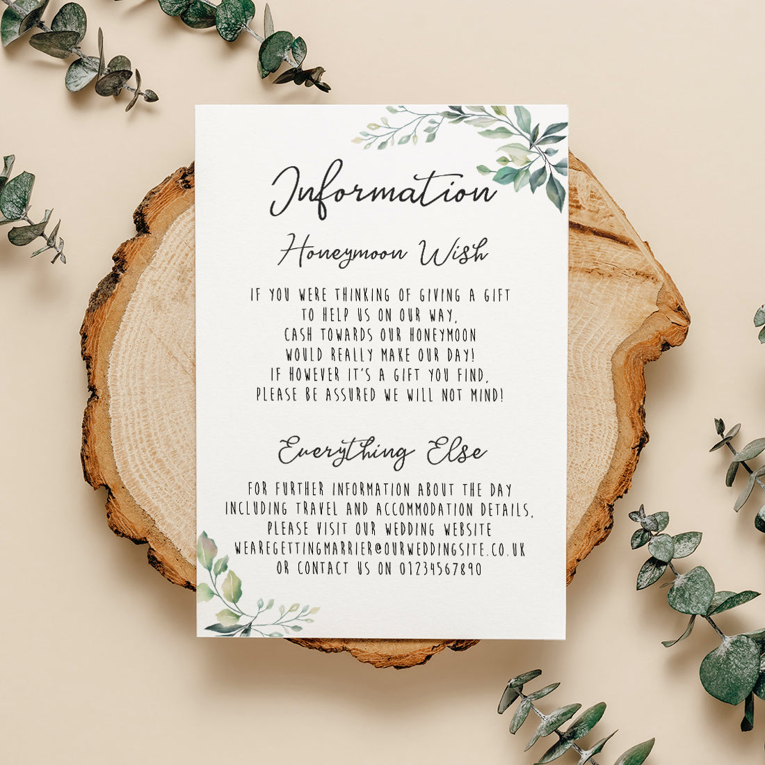 Botanical Hexagon Wedding Invitation Magnet