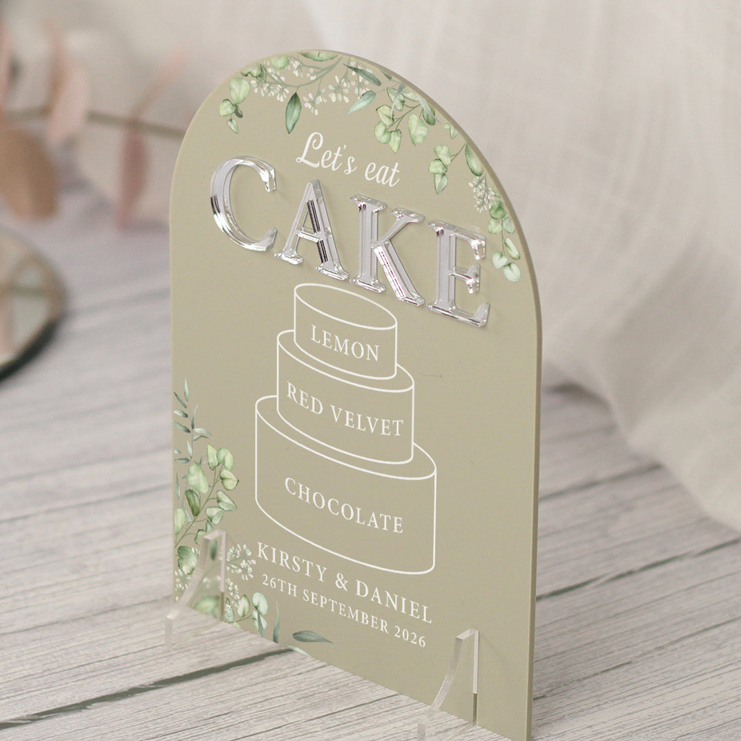 Eucalyptus Cake Flavour acrylic sign