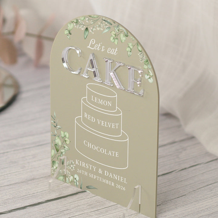 Eucalyptus Cake Flavour acrylic sign