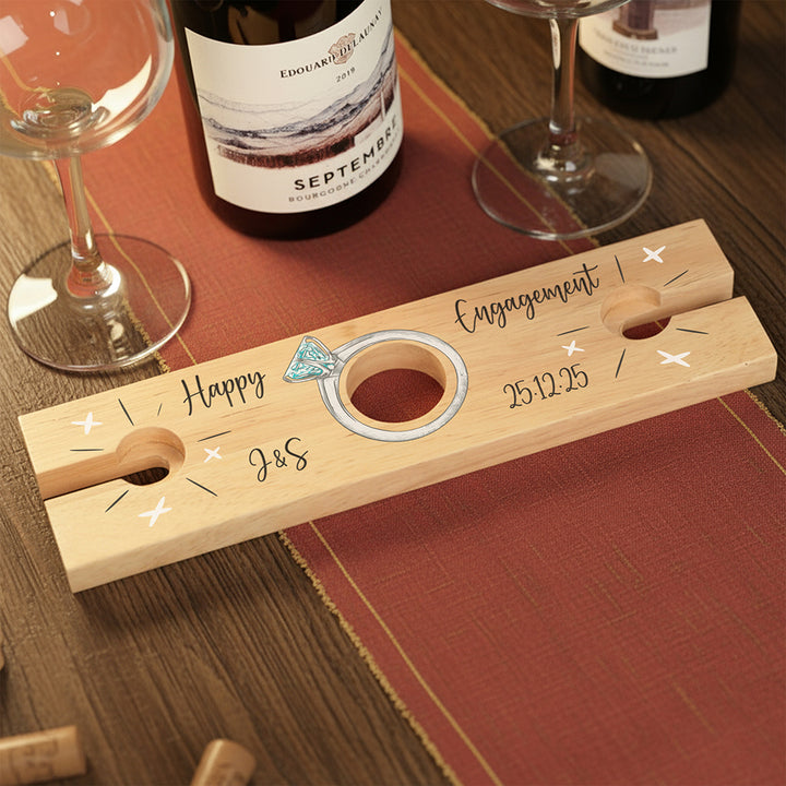 Engagement Champagne Flutes and Bottle Butler Gift Set