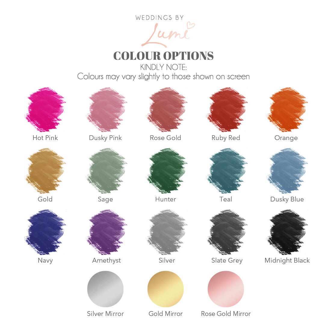 Colour Splash Table Plan