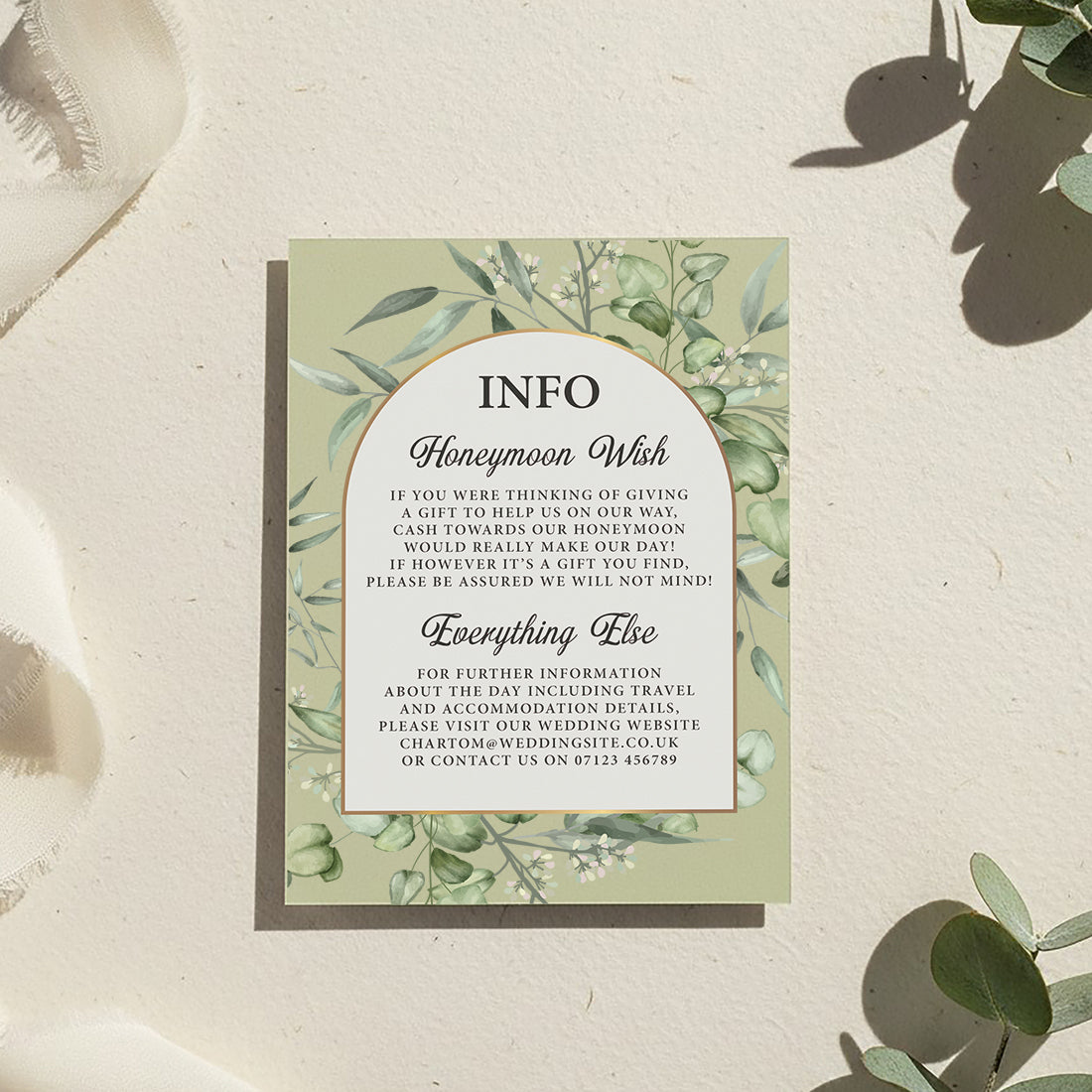 Eucalyptus A5 Postcard Invitation