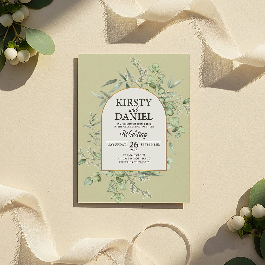 Eucalyptus A5 Postcard Invitation