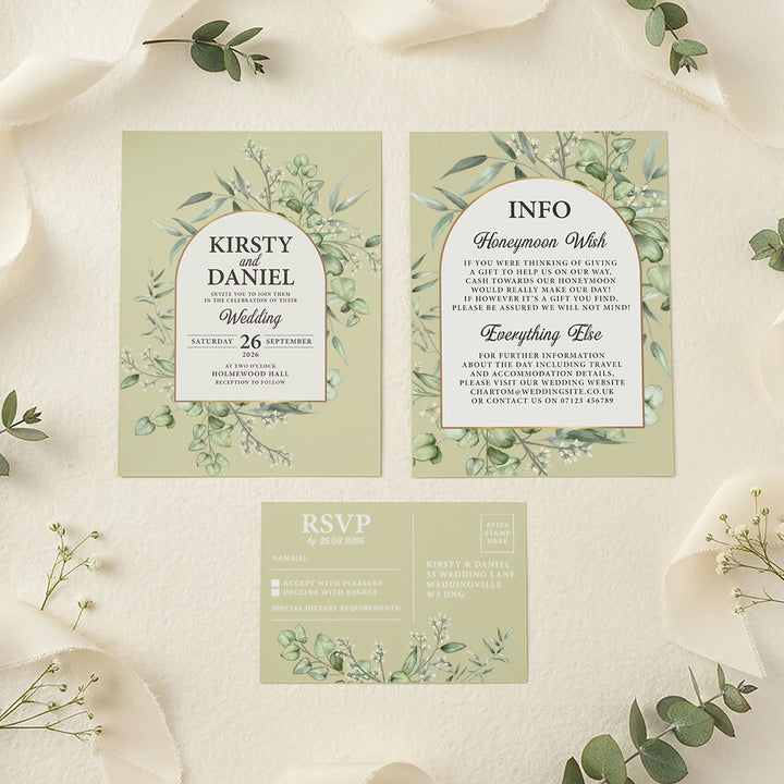 Eucalyptus A5 Postcard Invitation