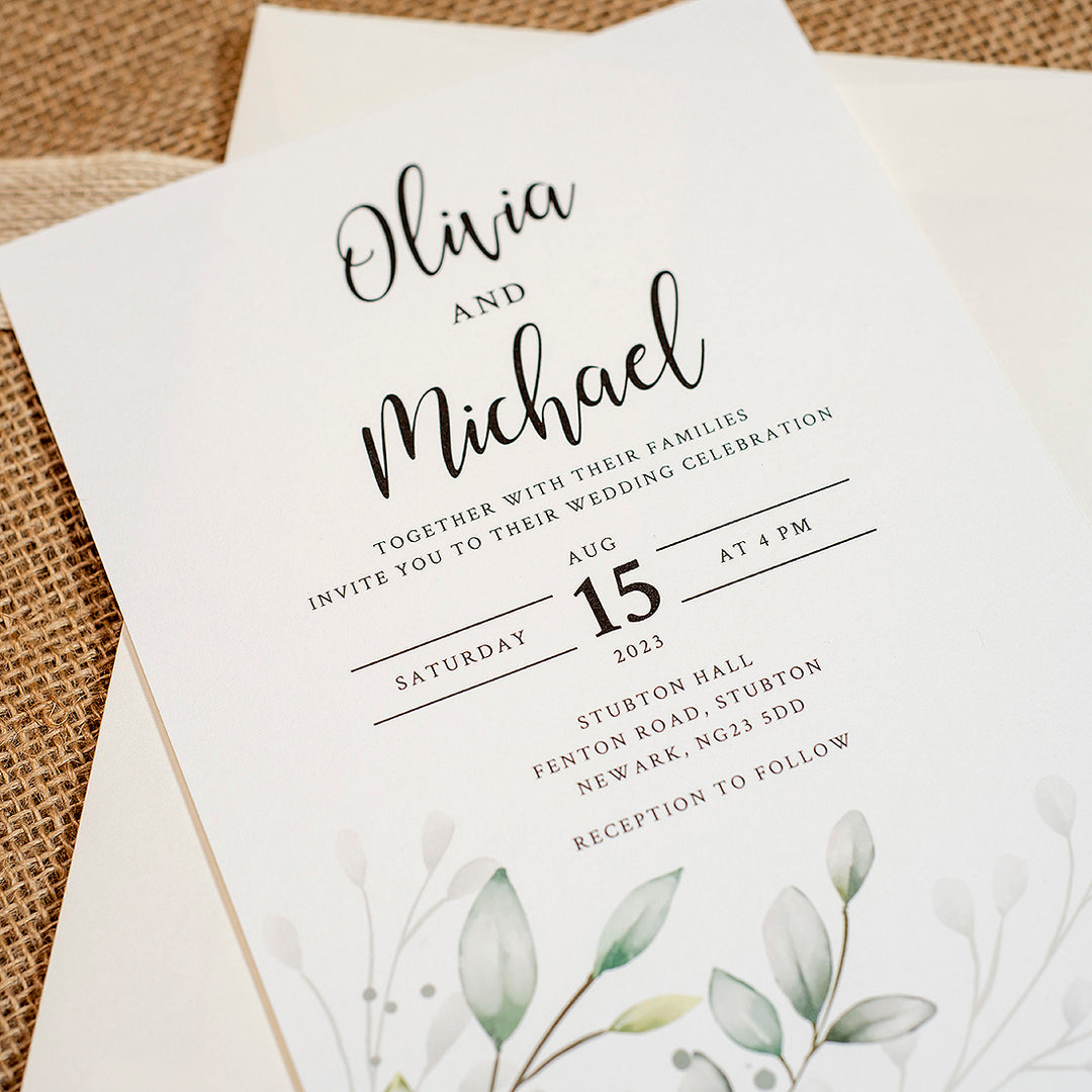 Botanical Wreath A5 Postcard Invitation-Weddings by Lumi