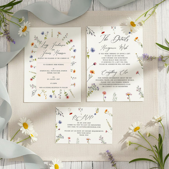 Meadow A5 Postcard Wedding Invitation