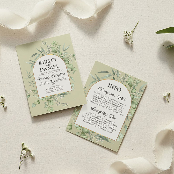 Eucalyptus A6 Postcard Evening Invitation