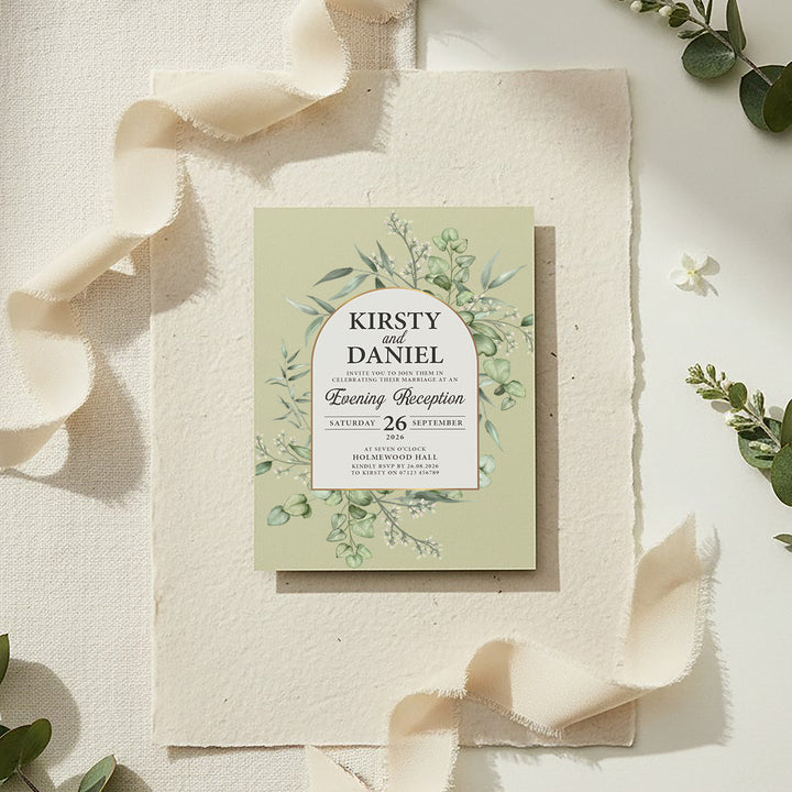 Eucalyptus A6 Postcard Evening Invitation