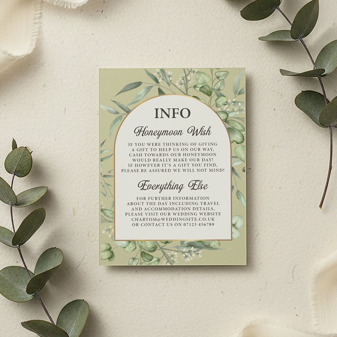 Eucalyptus A6 Postcard Evening Invitation