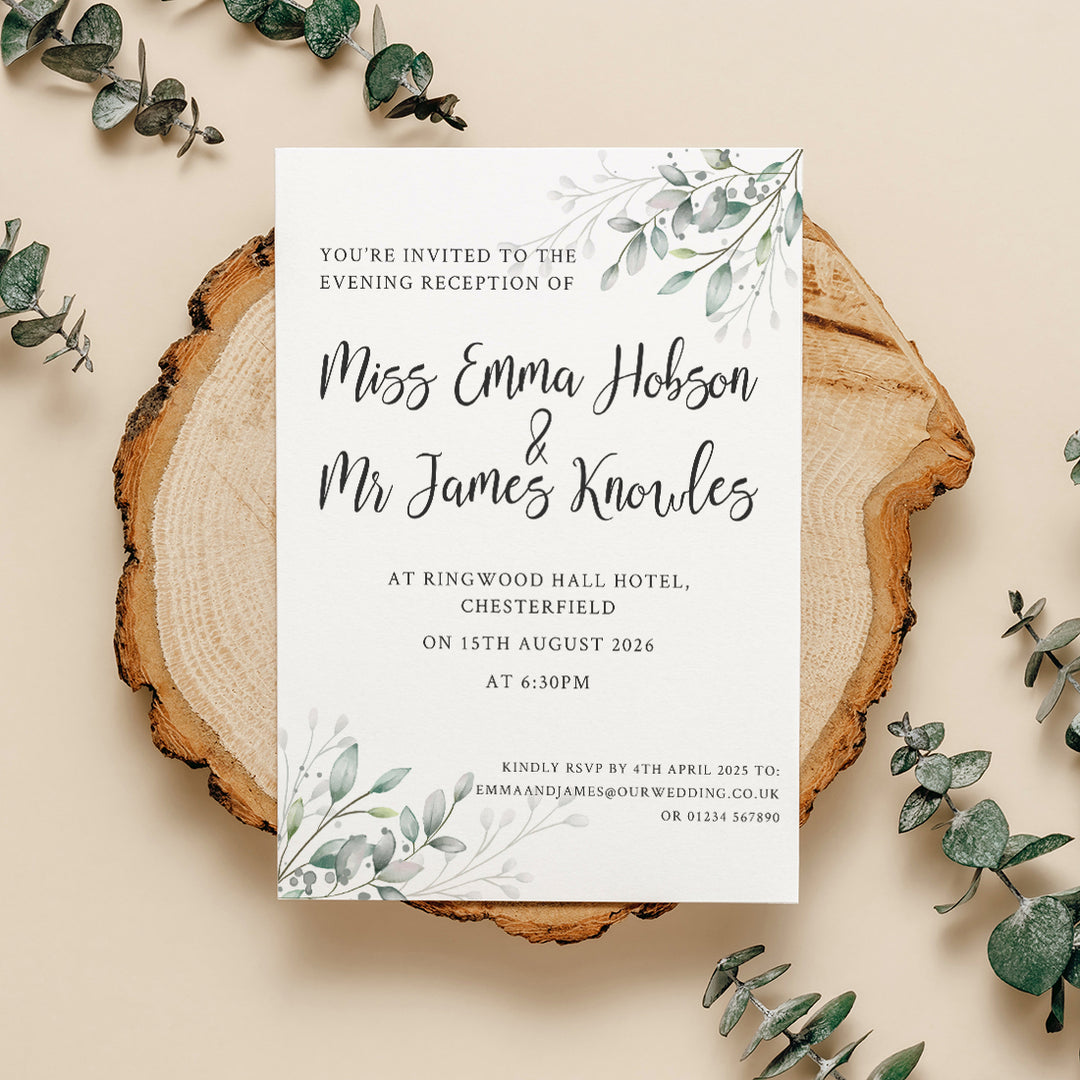 Botanical Wreath A6 Postcard Evening Invitation-Weddings by Lumi
