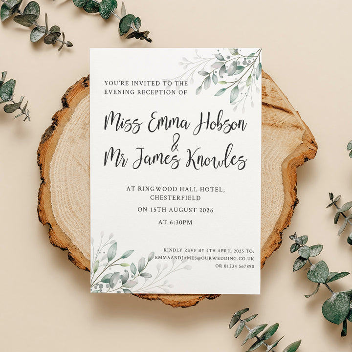 Botanical Wreath A6 Postcard Evening Invitation-Weddings by Lumi