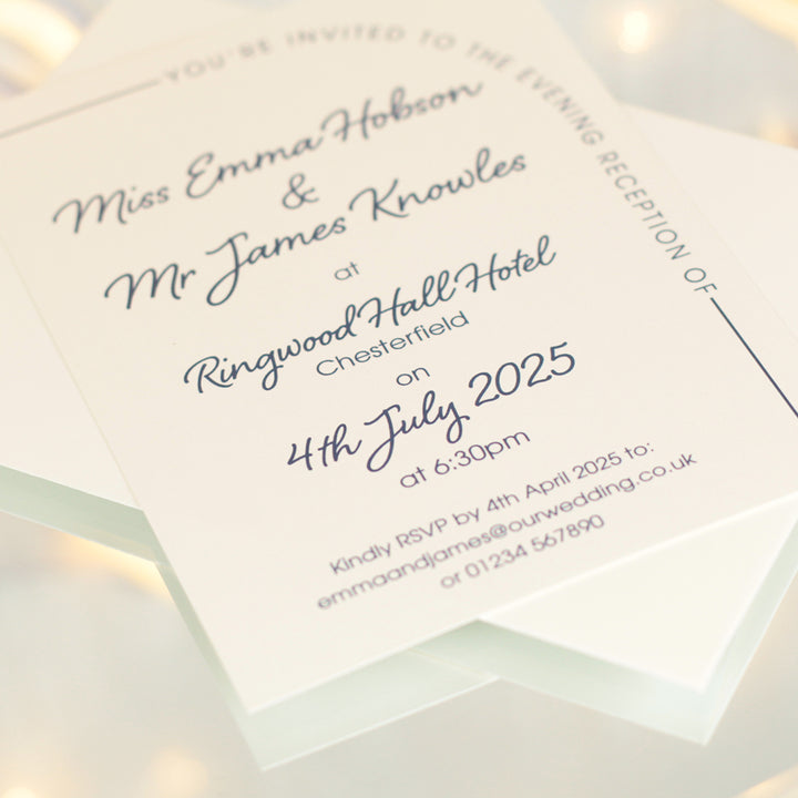 Modern Arch A6 Postcard Evening Invitation-Weddings by Lumi