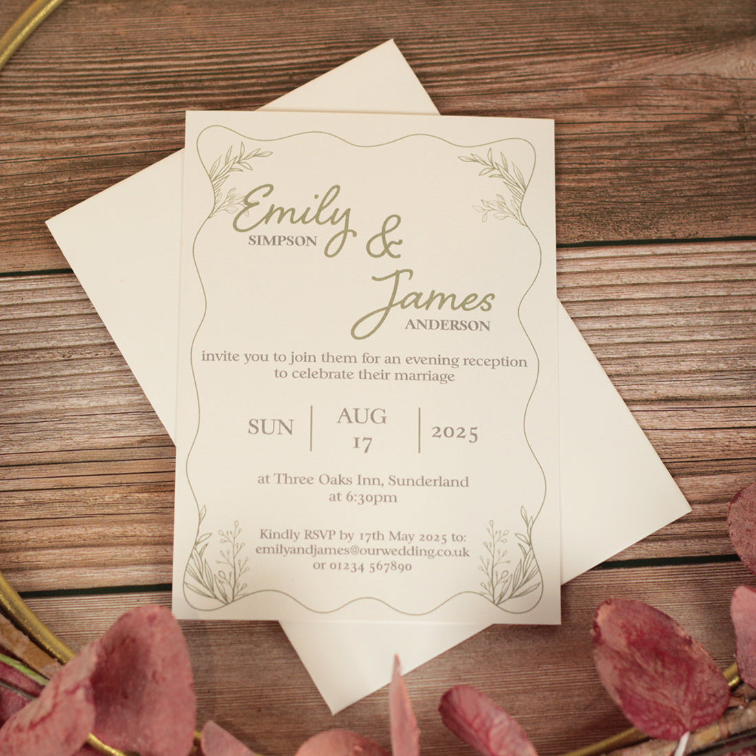 Wavy Edge Invitation Sample