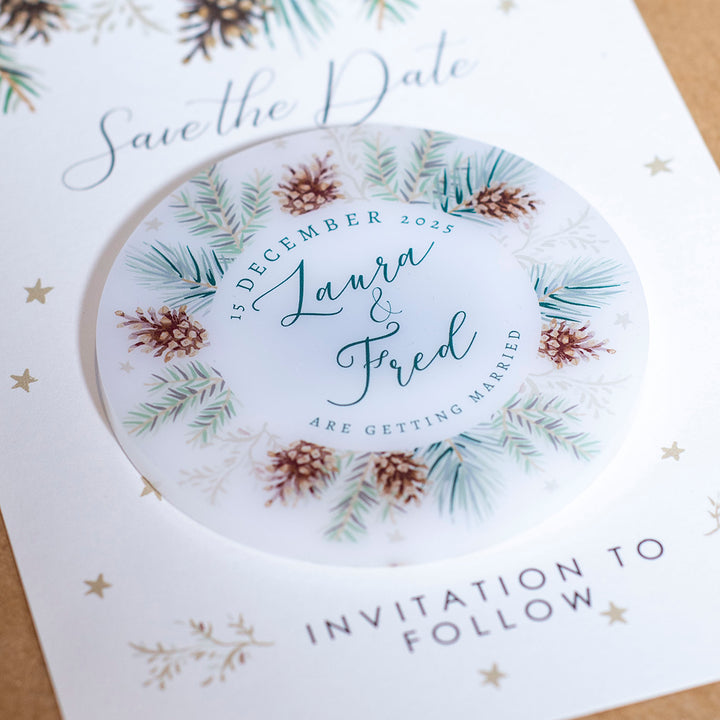 Winter Fern Save The Date Magnet-Weddings by Lumi