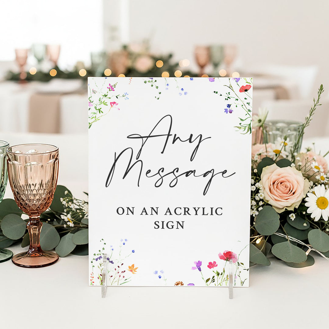 Table Top Sign Bundle: Watercolour Wildflower