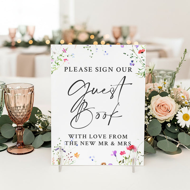 Table Top Sign Bundle: Watercolour Wildflower