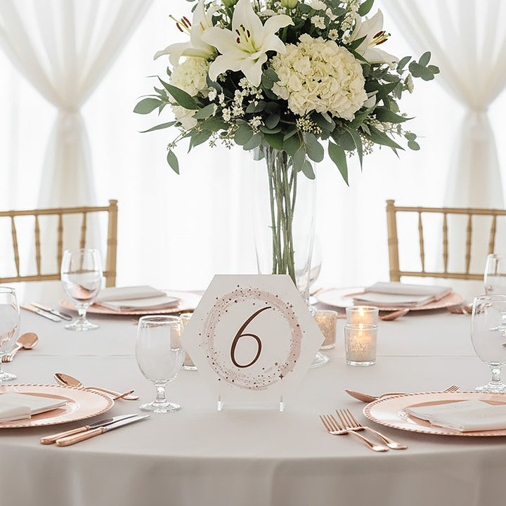 Sparkly Circle Acrylic Wedding Table Number Sign