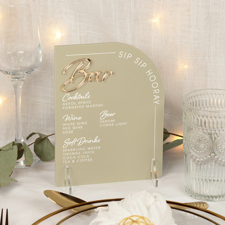 Modern Arch Acrylic Bar Sign-Weddings by Lumi