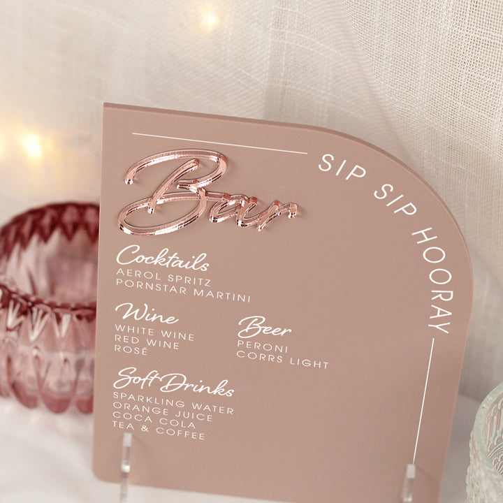 Modern Arch Acrylic Bar Sign-Weddings by Lumi