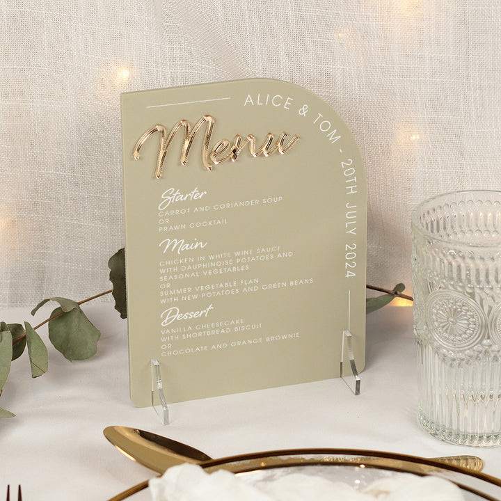 Modern Arch Acrylic Menu Sign-Weddings by Lumi