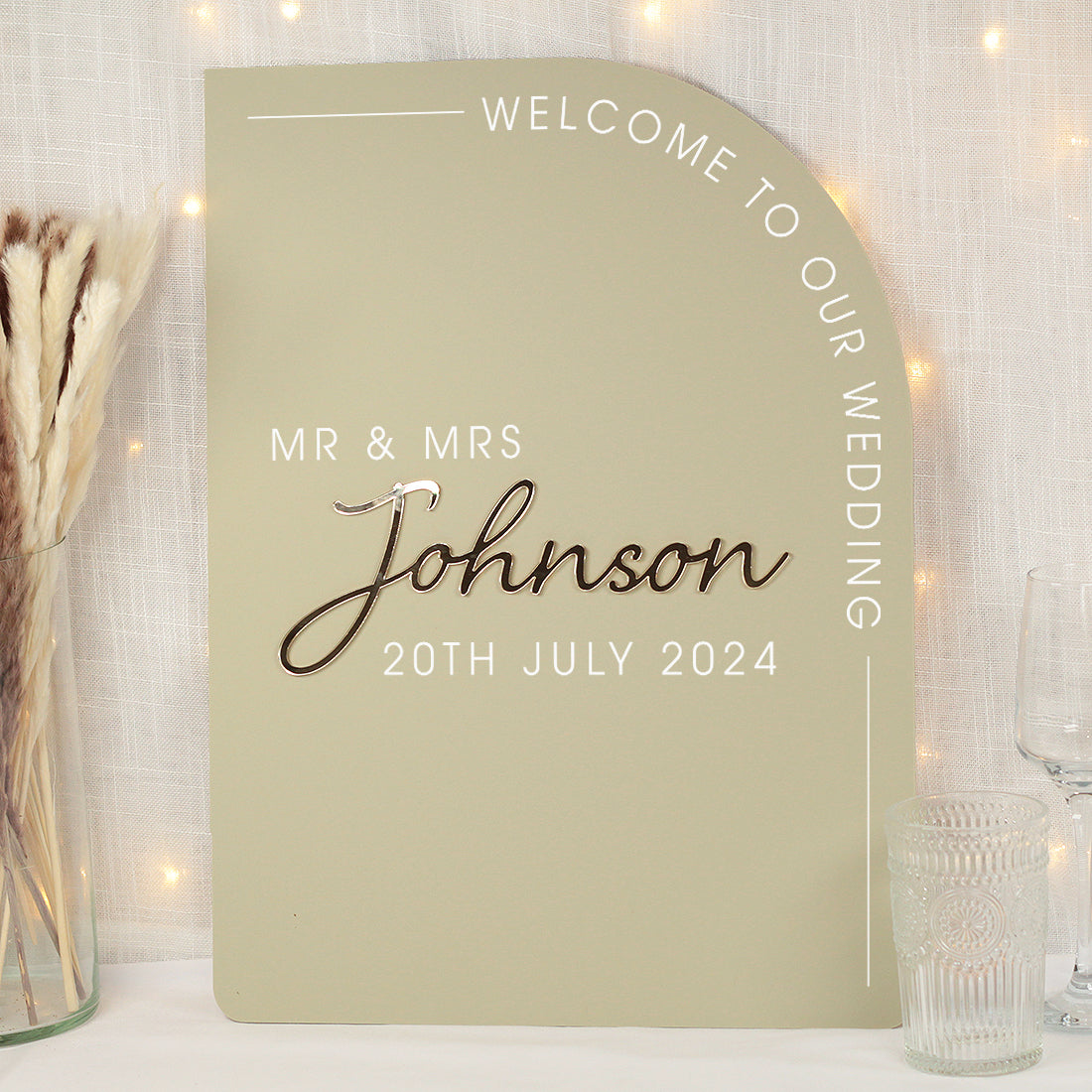 Modern Arch Welcome to Our Wedding Acrylic Sign-Weddings by Lumi