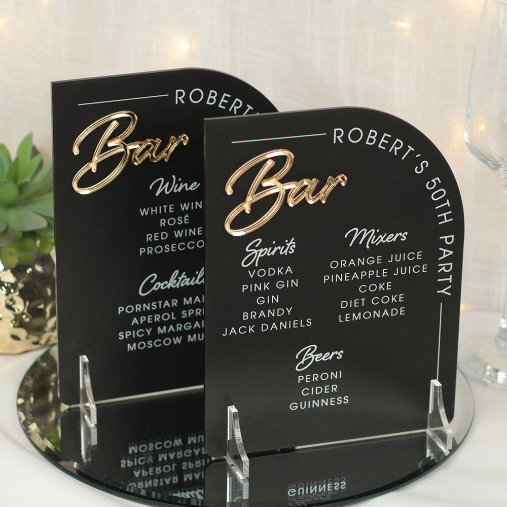 Modern Arch Acrylic Bar Sign-Weddings by Lumi