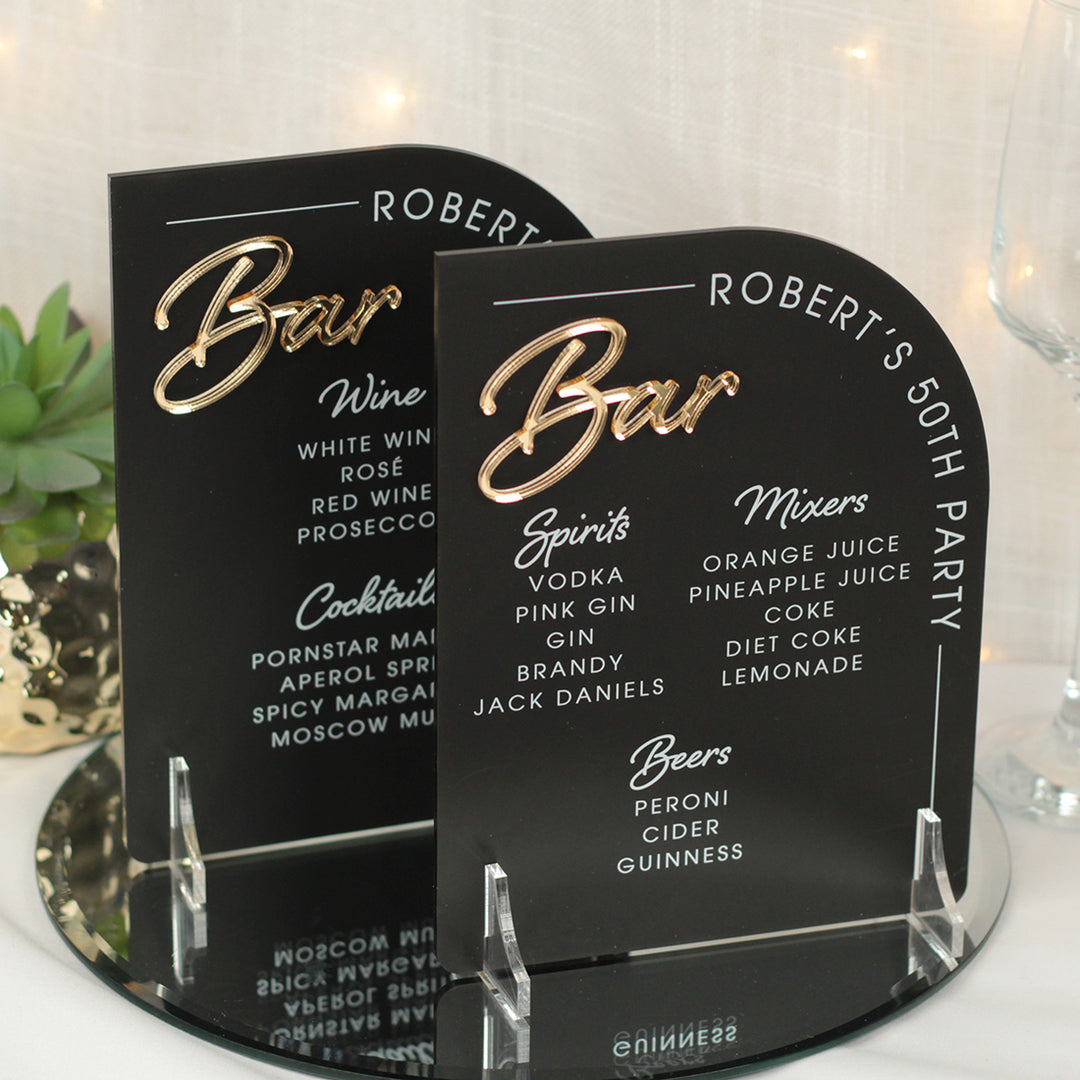 Modern Arch Acrylic Bar Sign-Weddings by Lumi
