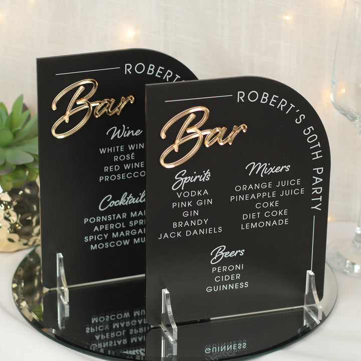 Modern Arch Acrylic Bar Sign-Weddings by Lumi