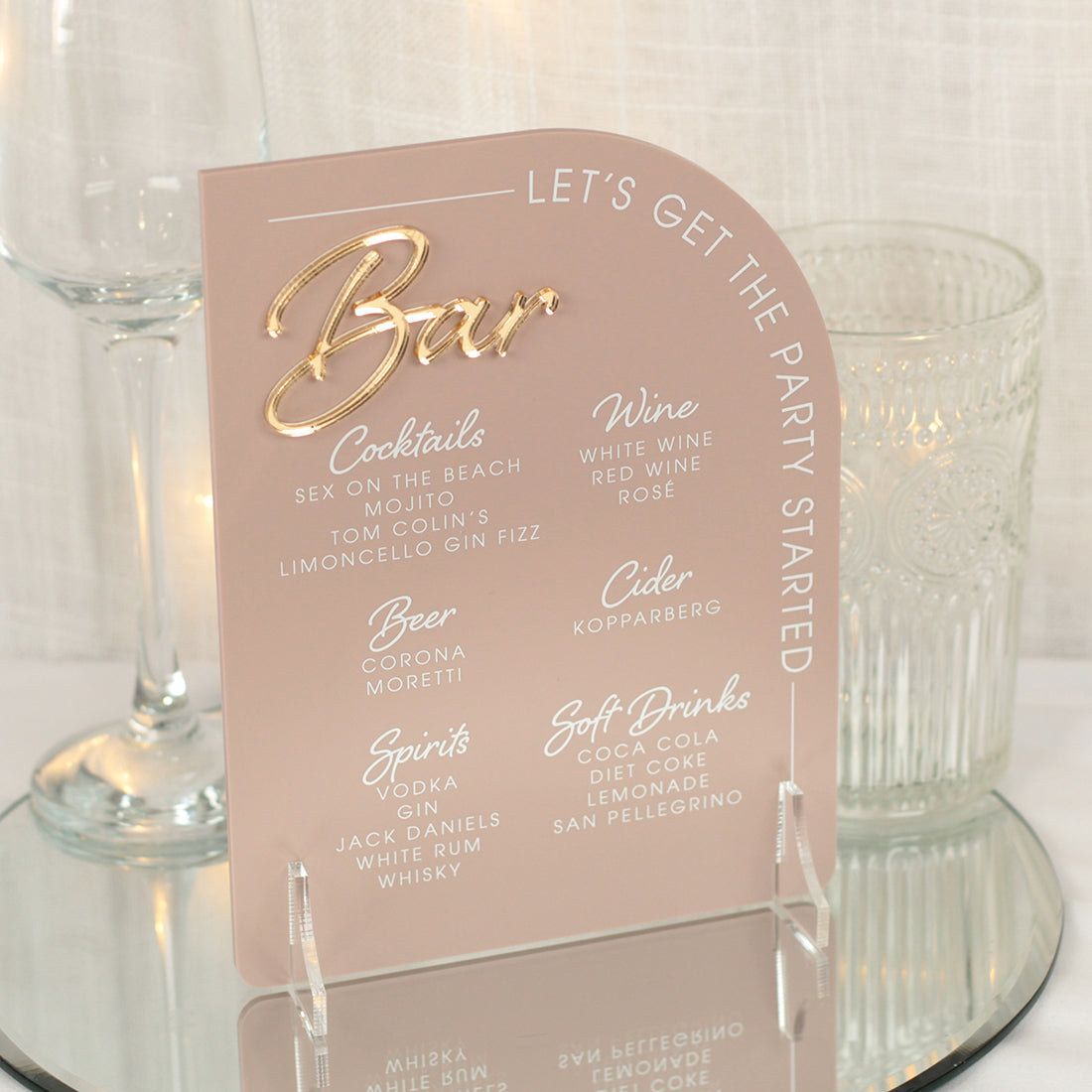 Modern Arch Acrylic Bar Sign