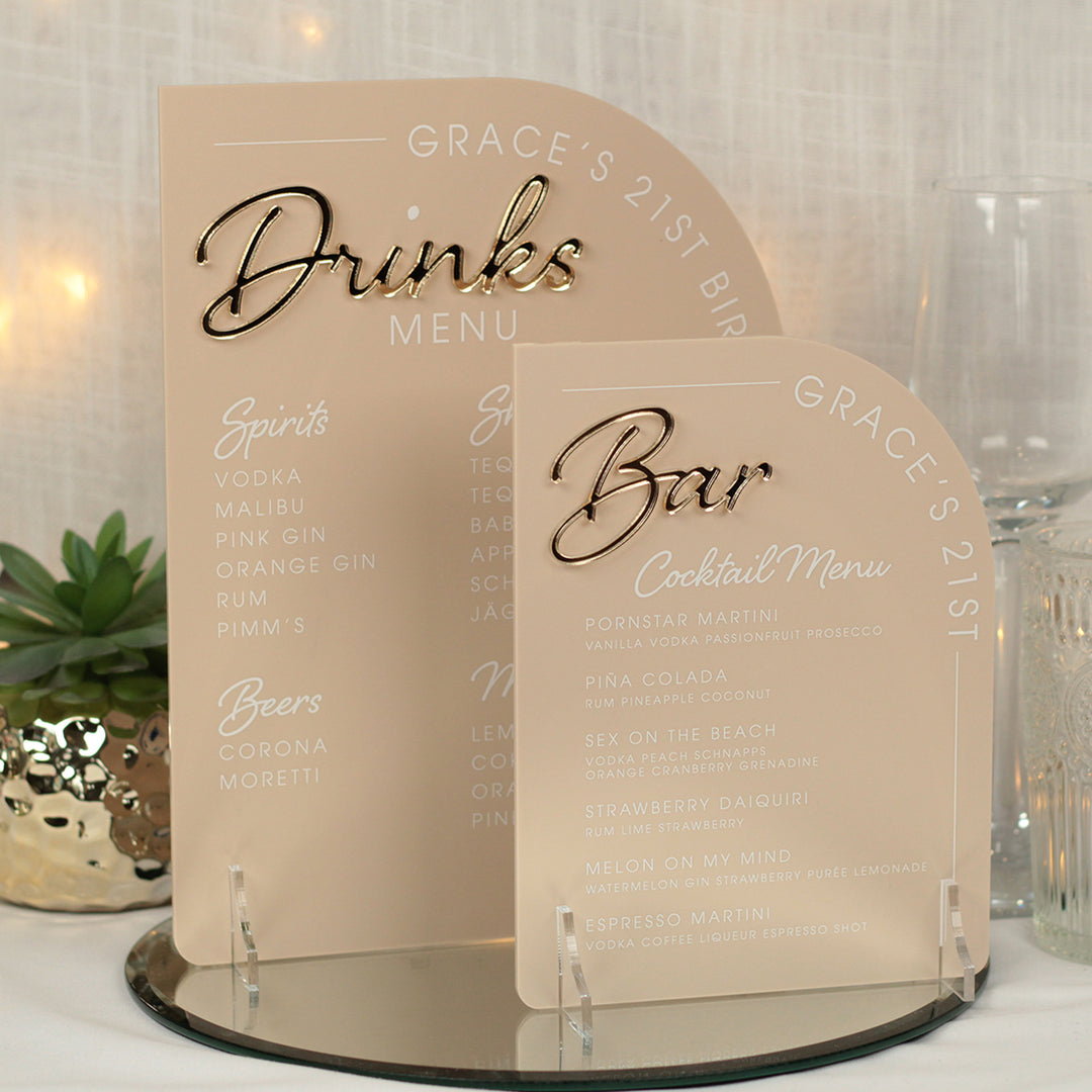 Modern Arch Acrylic Bar Sign-Weddings by Lumi
