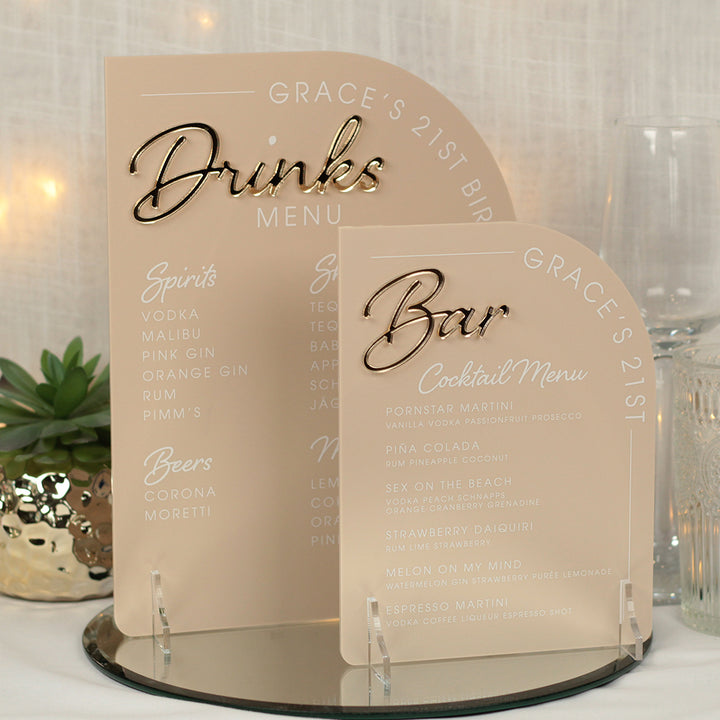 Modern Arch Acrylic Bar Sign-Weddings by Lumi