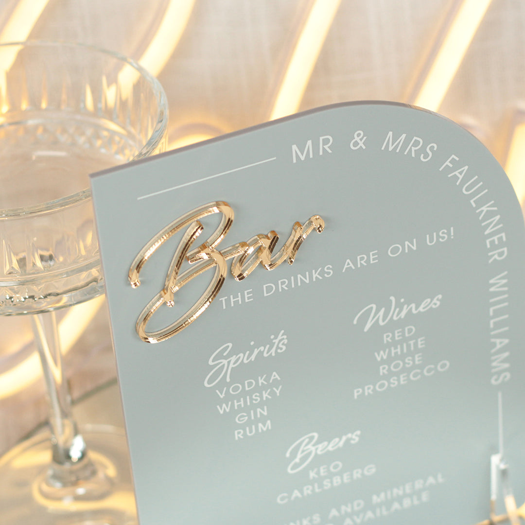 Modern Arch Acrylic Bar Sign-Weddings by Lumi