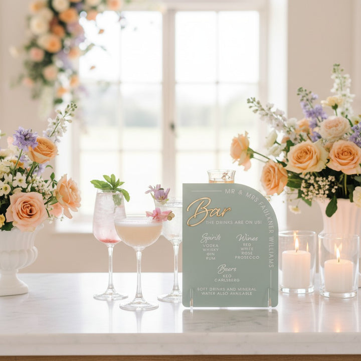 Modern Arch Acrylic Bar Sign