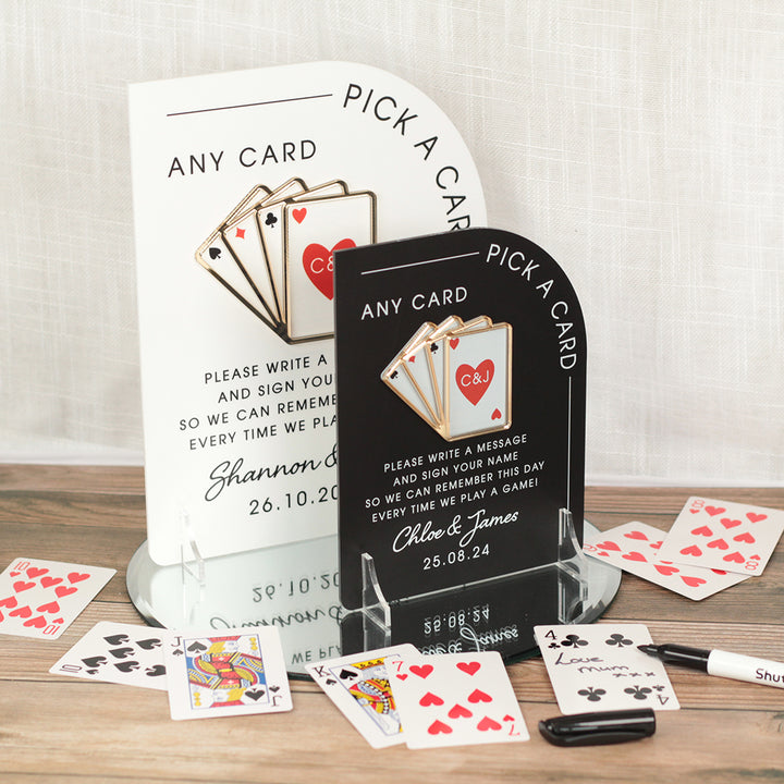 Modern Arch Playing Cards Guest Book Acrylic 3D Sign-Weddings by Lumi
