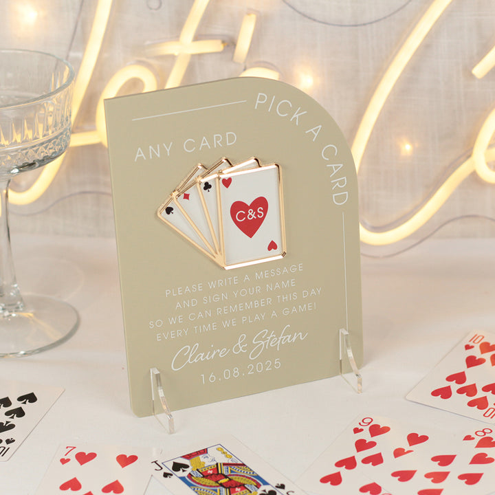 Modern Arch Playing Cards Guest Book Acrylic 3D Sign-Weddings by Lumi
