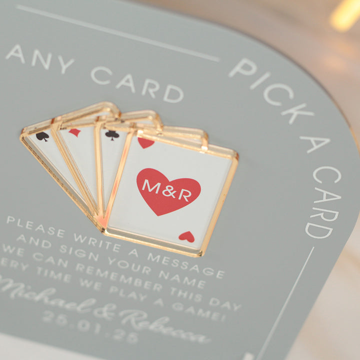 Modern Arch Playing Cards Guest Book Acrylic 3D Sign-Weddings by Lumi