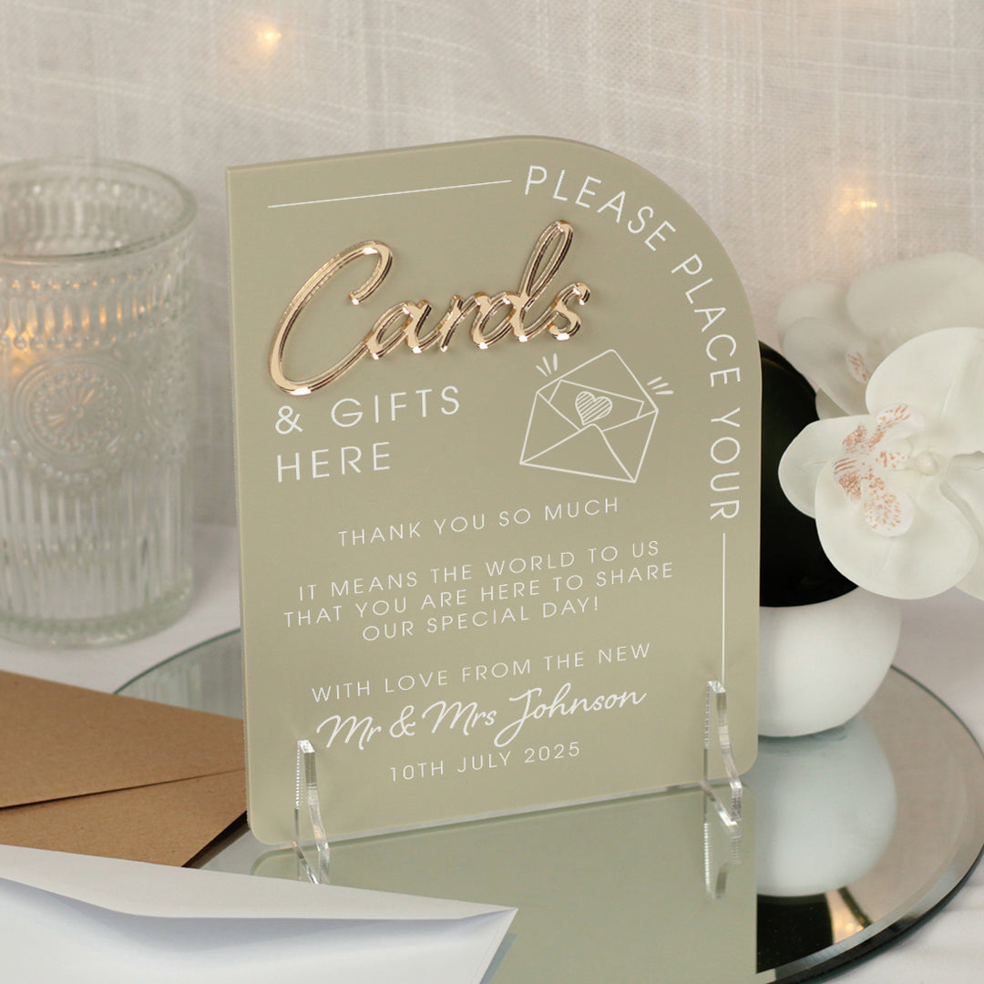 Modern Arch Cards and Gifts Acrylic Sign-Weddings by Lumi