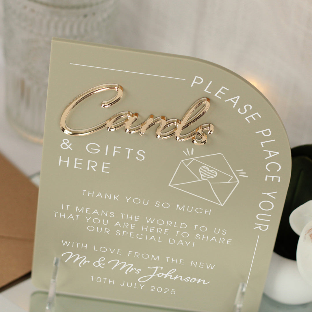 Modern Arch Cards and Gifts Acrylic Sign-Weddings by Lumi