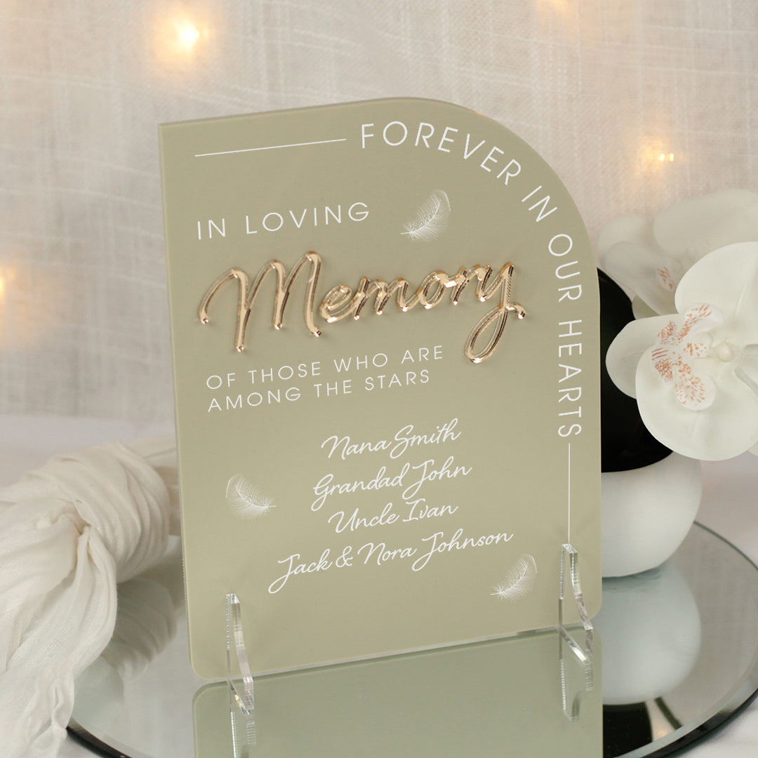 Modern Arch Acrylic Memorial Sign-Weddings by Lumi