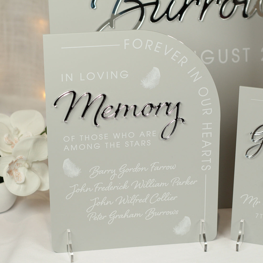 Modern Arch Acrylic Memorial Sign