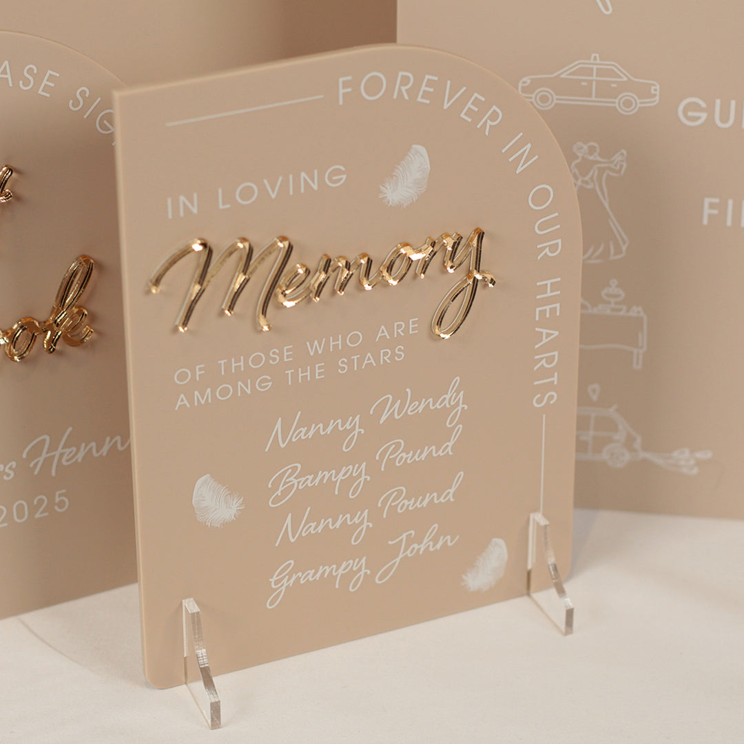 Modern Arch Acrylic Memorial Sign-Weddings by Lumi