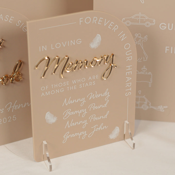 Modern Arch Acrylic Memorial Sign-Weddings by Lumi