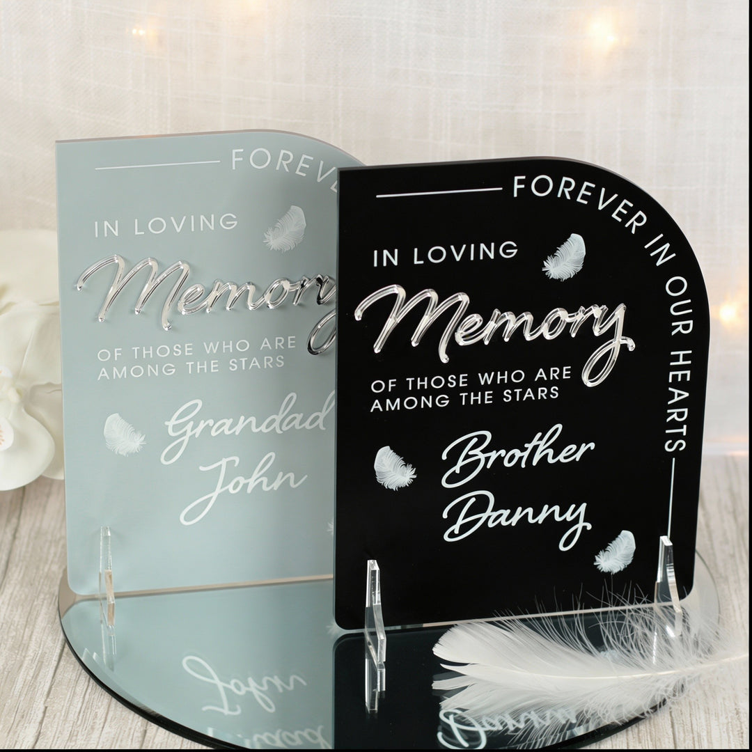Modern Arch Acrylic Memorial Sign