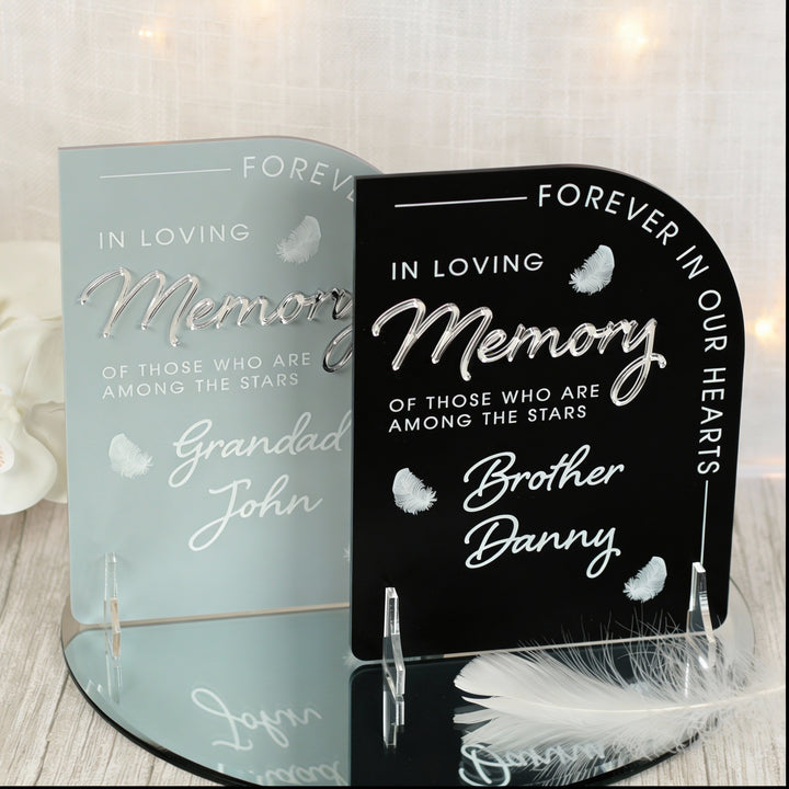 Modern Arch Acrylic Memorial Sign
