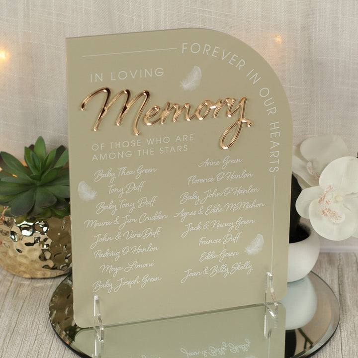 Modern Arch Acrylic Memorial Sign-Weddings by Lumi
