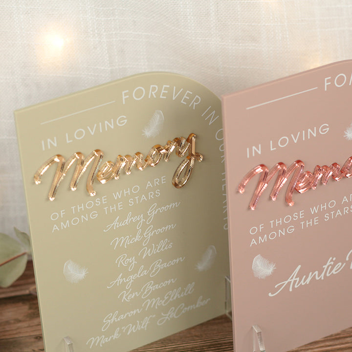 Modern Arch Acrylic Memorial Sign-Weddings by Lumi